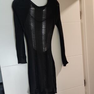 Black Knit Swim Coverup